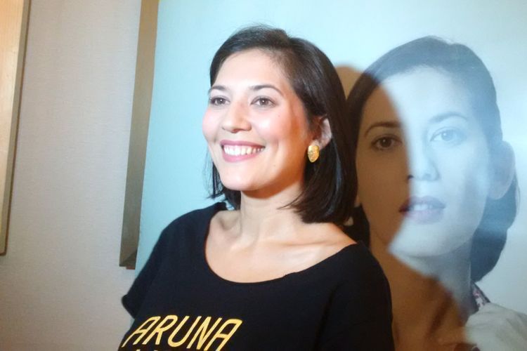 Hannah Al Rashid berpose ketika menghadiri pemutaran film Aruna dan Lidahnya di XXI Plaza Indonesia, Thamrin, Jakarta Pusat, Kamis (20/9/2018).