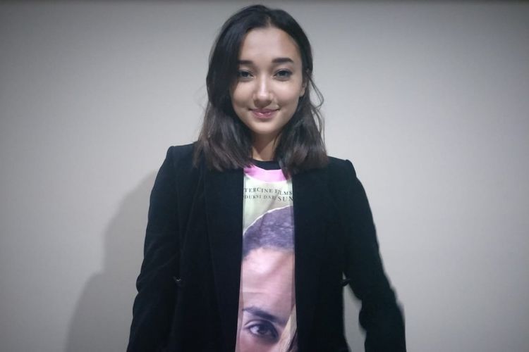  Carissa Perusset saat ditemui usai Meet and Great Film Antalogi Rasa di XXI Blok M Square, Jakarta Selatan, Sabtu (16/2/2019). 