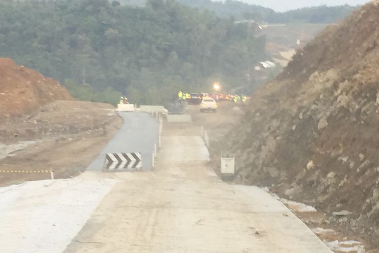 Kondisi terkini Tol Salatiga-Kartasura, Sabtu (26/5/2018). Ini adalah jalur menuju akses darurat Jembatan Kenteng.
