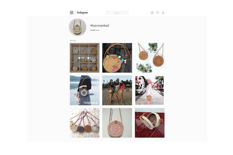 Berbagai macam tas rotan Bali yang banyak dijual online di media sosial Instagram