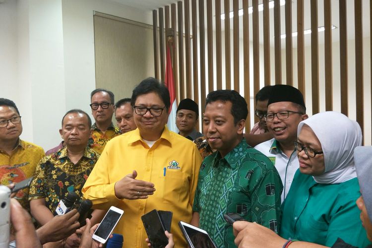 Ketua Umum Golkar Airlangga Hartarto bertemu Ketua Umum PPP di Kantor DPP PPP