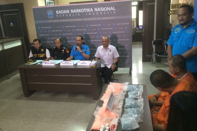 Deputi Pemberantasan BNN Irjen Arman Depari saat konferensi pers di Kantor BNN, Jakarta Timur, Rabu (12/12/2018).