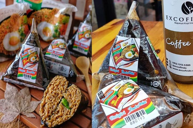 Kreasi Onigiri Mi Instan yang dijual di sebuah swalayan di Medan, Sumatera Utara. Harganya Rp 10.900 per buah.