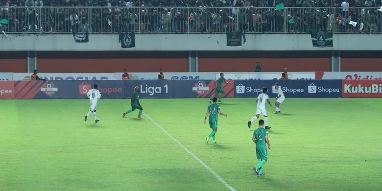 Laga pembuka kompetisi Liga 1 2019, PSS Sleman vs Arema berlangsung di Stadion Maguwoharjo, Kabupaten Sleman, Yogyakarta, Rabu (15/5/2019).