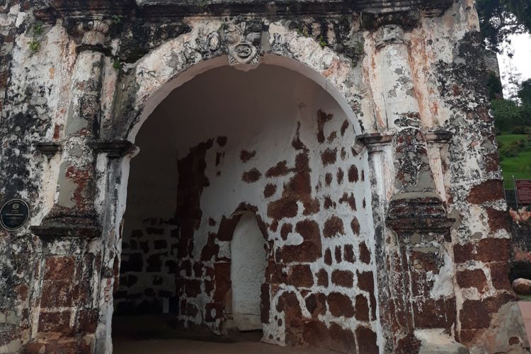 Benteng A Famosa peninggalan Portugis di Melaka, Malaysia. 