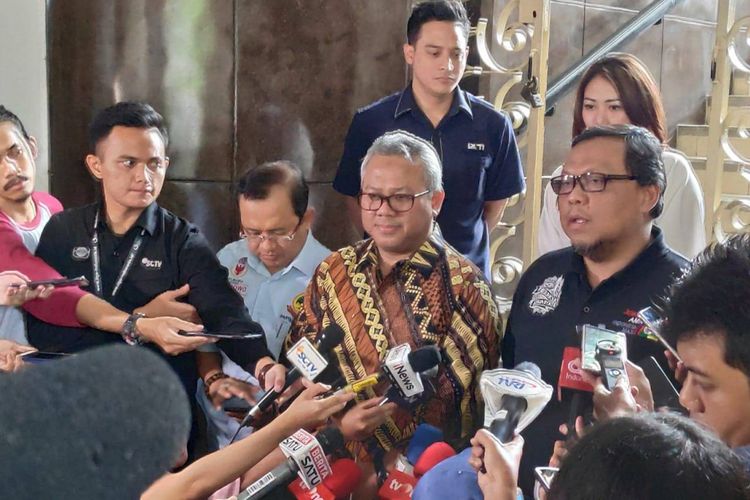 Arief Budiman usai rapat persiapan debat kedua pilpres di kantor KPU, Menteng, Jakarta Pusat.