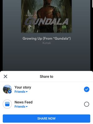 Pengguna Spotify dapat membagikan cuplikan lagu favorit ke Facebook Stories. 