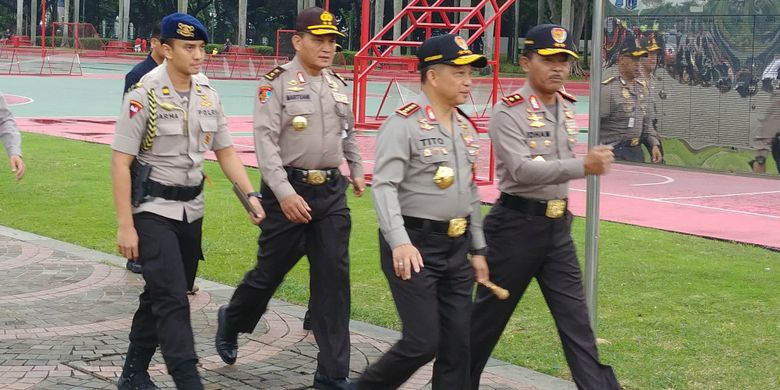 Apel Pasukan Operasi Lilin 2017 di Jakarta, Kamis (21/12/2017).