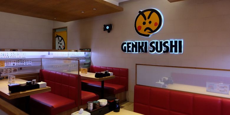 Genki Sushi, gerai sushi dengan konsep mutakhir. (KOMPAS.com/Silvita Agmasari)