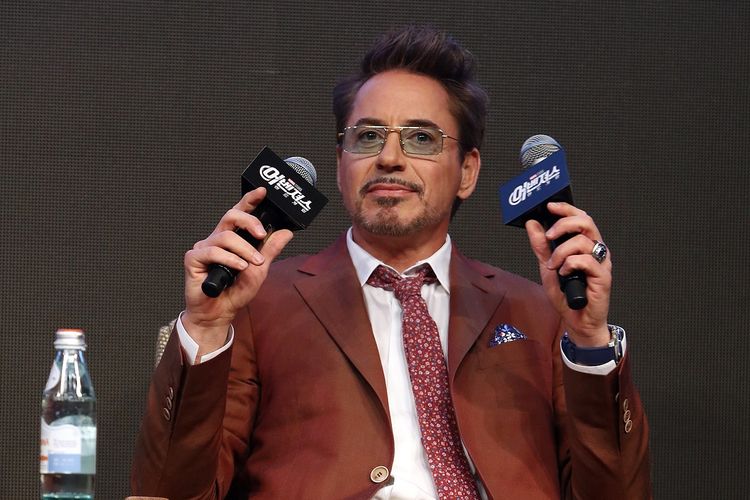 Robert Downey Jr menghadiri press conference untuk film Avengers: Endgame di Seoul, South Korea, pada 15 April 2019.