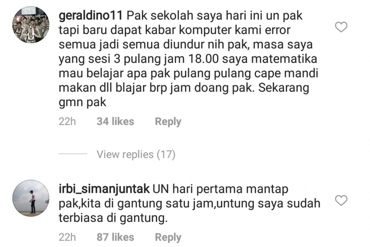 Warganet Keluhkan Keterlambatan UNBK Bahasa Indonesia kemarin (23/4/2018) dengan gaya anak jaman now.