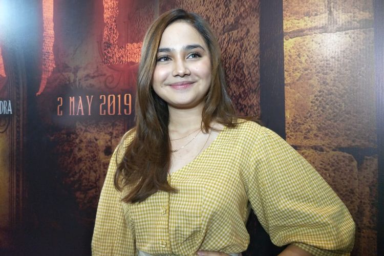 Syifa Hadju dalam jumpa pers dan screening film Sekte di XXI Epicentrum Walk, Kuningan, Jakarta Selatan, Senin (22/4/2019).
