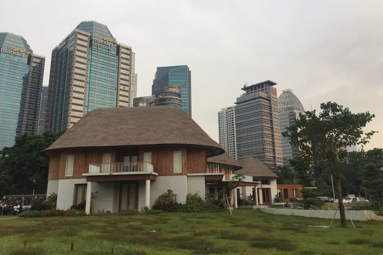 Bangunan Coftea House di area Hutan Kota Gelora Bung Karno Jakarta yang akan digunakan Pelataran Indonesia sebagai restoran mulai tanggal 17 Agustus 2019.