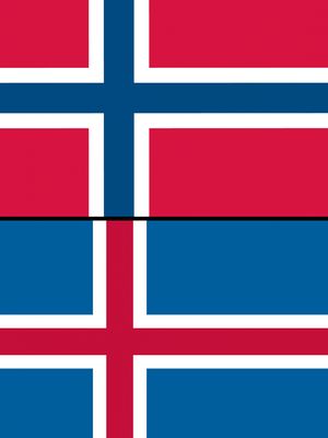 Bendera Norwegia dan Bendera Islandia