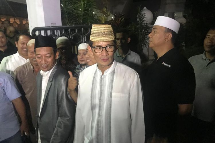 Calon wakil presiden Sandiaga Uno saat ditemui di kawasan Jakarta Selatan, Selasa (23/4/2019).
