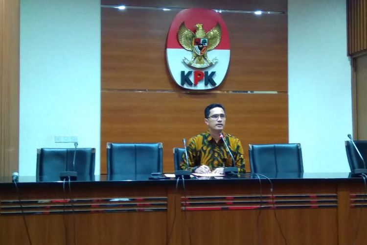 Juru Bicara KPK Febri Diansyah dalam konferensi pers di Gedung Merah Putih KPK, Jakarta, Rabu (26/12/2018).