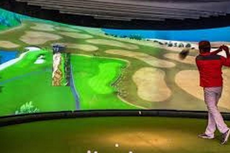 Simulasi golf di Minneapolis-St. Paul International Airport.