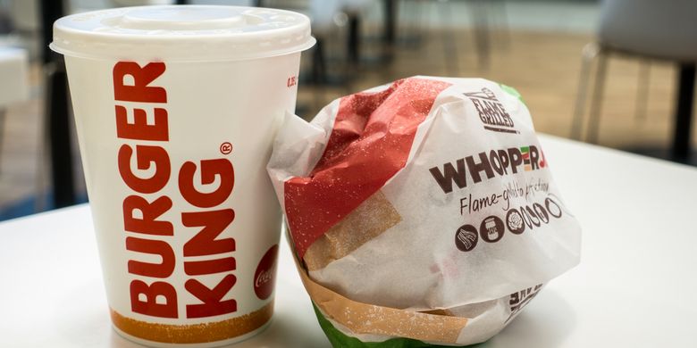 Ilustrasi menu di Burger King.