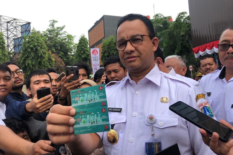 Gubernur DKI Jakarta Anies Baswedan di Gelanggang Remaja, Matraman, Jakarta Timur, Rabu (28/8/2019)
