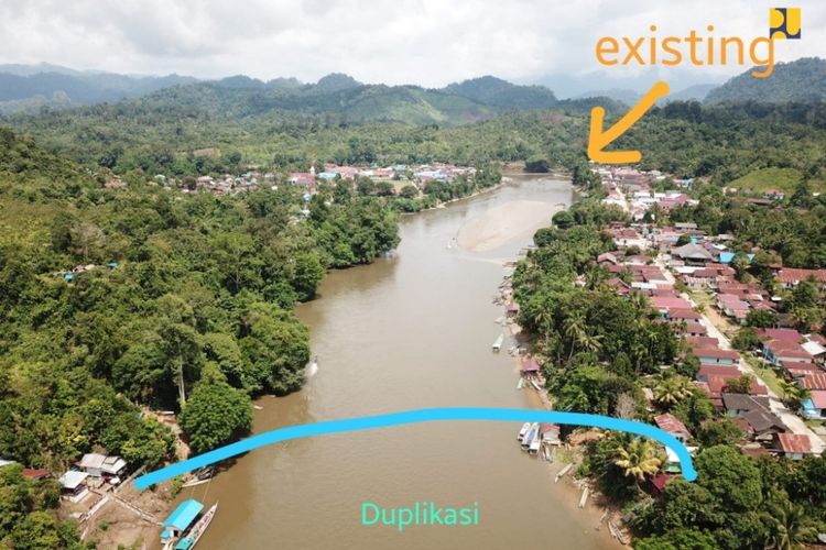 Rencana pembangunan jembatan gantung di Kampung Tiong Ohang.