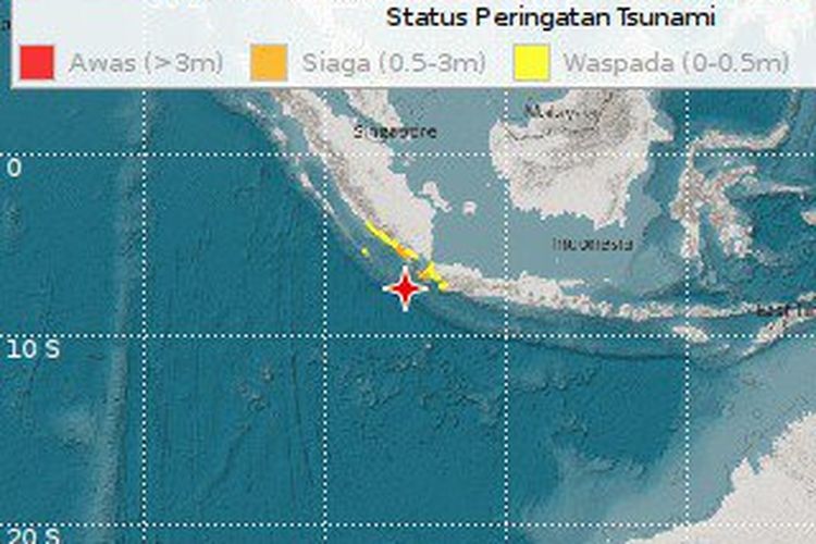 Wilayah gempa Banten 7,4 M