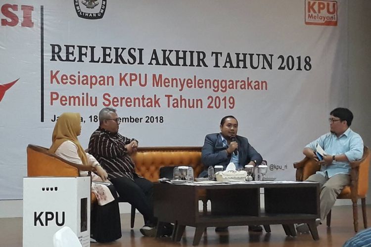 Refleksi Akhir Tahun Kesiapan KPU Menyelenggarakan Pemilu Serentak 2019 di kantor KPU.