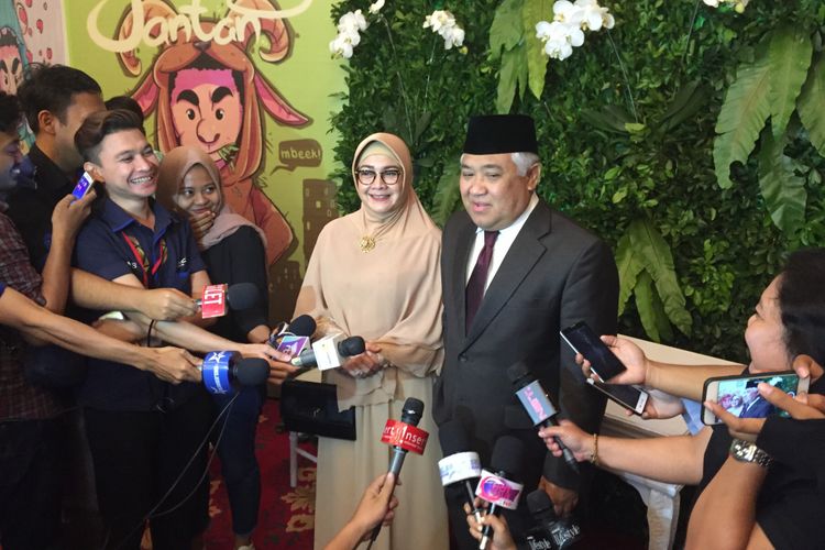 Din Syamsuddin menghadiri pernikahan Raditya Dika dan Anissa Aziza di Grand Ballroom Ritz Carlton, Jakarta Selatan, Sabtu (5/5/2018).