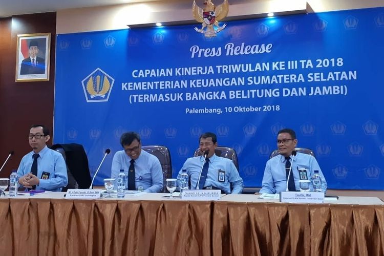 Rapat capaian kinerja Triwulan ke III 2018 Kementerian Keuangan Sumatera Selatan Bangka Belitung dan Jambi. Dalam rapat tersebut, diketahui penyelundupan pasar gelap melalui perairan Sumsel dan Jambi terbilang rawan, Rabu (10/10/2018).
