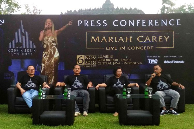 Jumpa pers manajemen PT.  TWCB terkait konser diva internasional Mariah Carey di Candi Borobudur, Kamis (12/4/2018) sore. Konser akan digelar pada 6 November 2018.