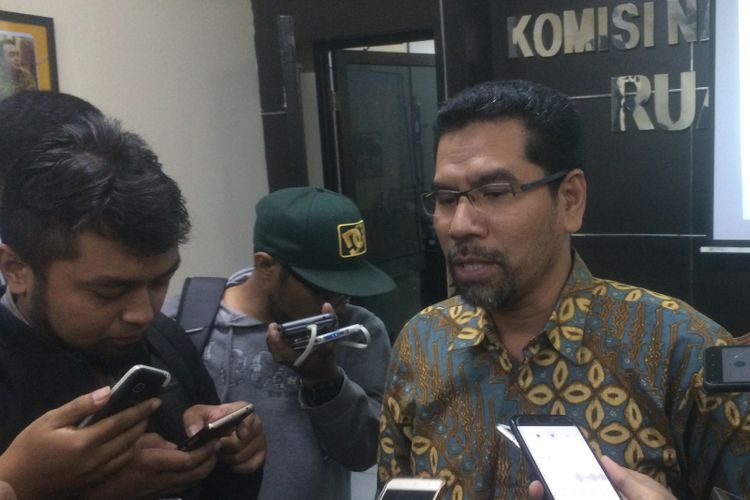 Koordinator Sub Komisi Penegakan Hak Asasi Manusia Komnas HAM, Amirudin di Kantor Komnas HAM, Jakarta, Senin (6/8/2018)