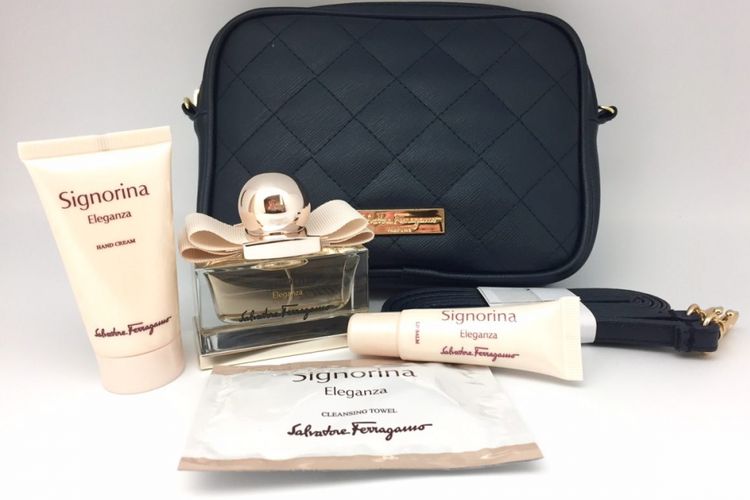 Amenity Kits di kelas satu Singapore Airlines.