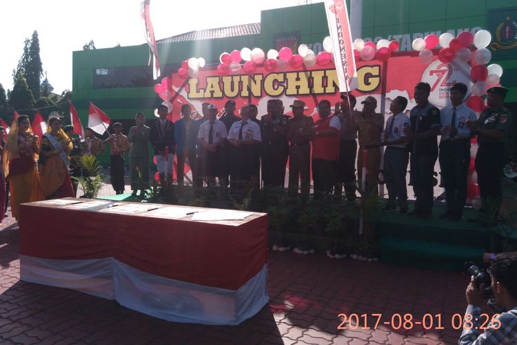 Untuk mencegah paham radikalisme masuk di wilayah Sulawesi Tengah, Korem 132 Tadulako Launching gerakan “Aku Cinta Indonesia”, Selasa (1/8/2017).