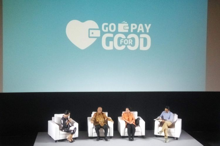 Peluncuran Go-Pay for Good di Jakarta, Senin (18/2/2019).