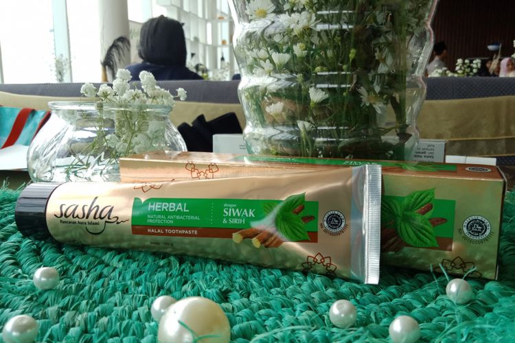 Sasha Halal Toothpaste, pasta gigi halal yang diluncurkan pada Jumat (18/5/2018). 