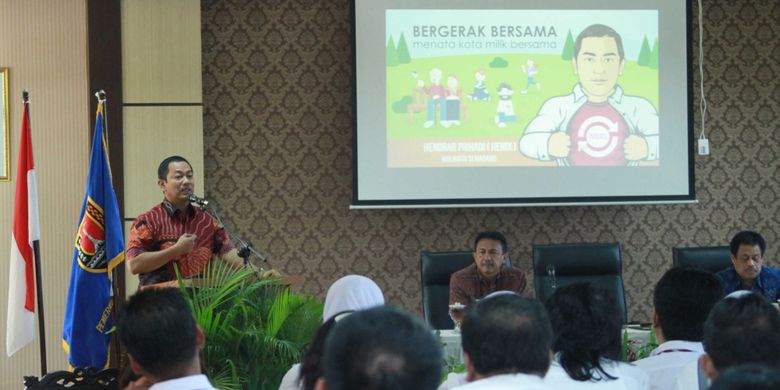 Wali Kota Semarang Hendrar Prihadi dalam Diklat Kemimpinan di Pusdiklat UPTB BKPP, Selasa (7/8/2018).