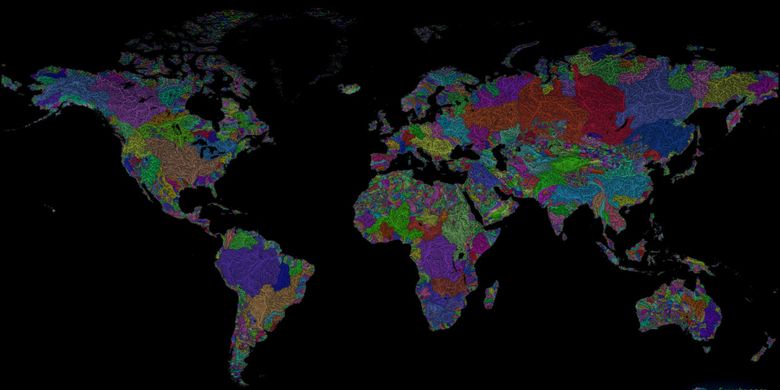 Sungai di seluruh duni menjadi seperti pelangi berkat peta yang dibuat kartografer Robert Szucs.