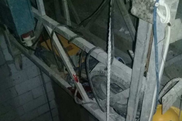 Gondola tempat pekerja proyek Sudirman 78 tewas pada Selasa (16/1/2018).