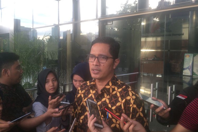 Juru Bicara KPK Febri Diansyah saat ditemui di Gedung KPK, Jakarta, Kamis (21/6/018).