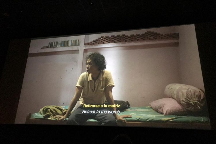 Salah satu adegan Gunawan Maryanto yang berperan sebagai penyair Wiji Thukul dalam film Istirahatlah Kata-kata yang diputar dalam festival film di Buenos Aires, Argentina, pada pekan lalu.