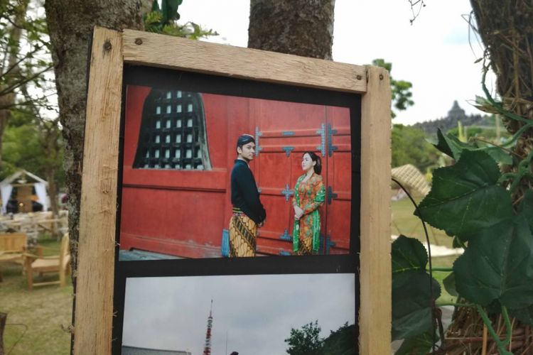 Foto-foto pre wedding penyanyi Vicky Shu dan Ade Imam, di Candi Borobudur, Magelang, Sabtu (23/9/2017).