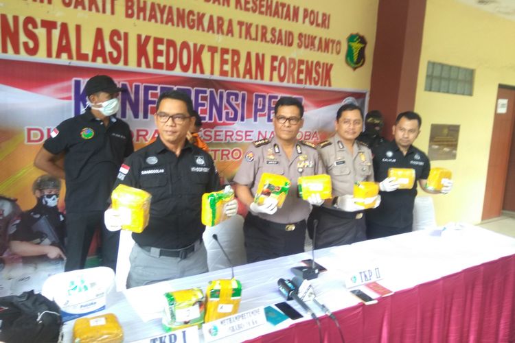 Sabu 10 Kg asal Malaysia berhasil diamankan Polda Metro Jaya, Kamis (11/1/2018))
