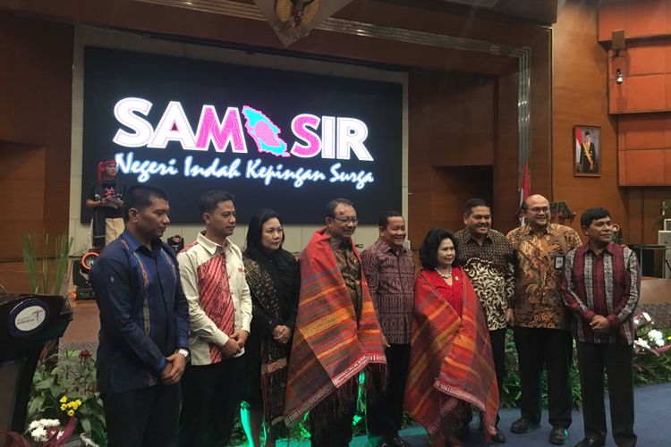 Grand Launching Horas Samosir Fiesta 2018 di Balairung Soesilo Soedarman, Gedung Sapta Pesona, kantor Kementerian Pariwisata, Kamis malam (15/2/2018). 