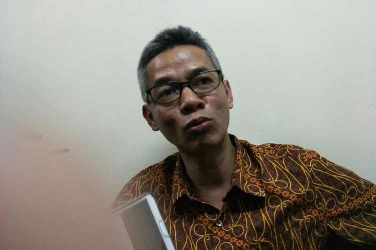 Komisioner Komisi Pemilihan Umum (KPU) RI Wahyu Setiawan ketika di Kantor Badan Pengawas Pemilu (Bawaslu) RI, di Jakarta, Kamis (1/3/2018). 