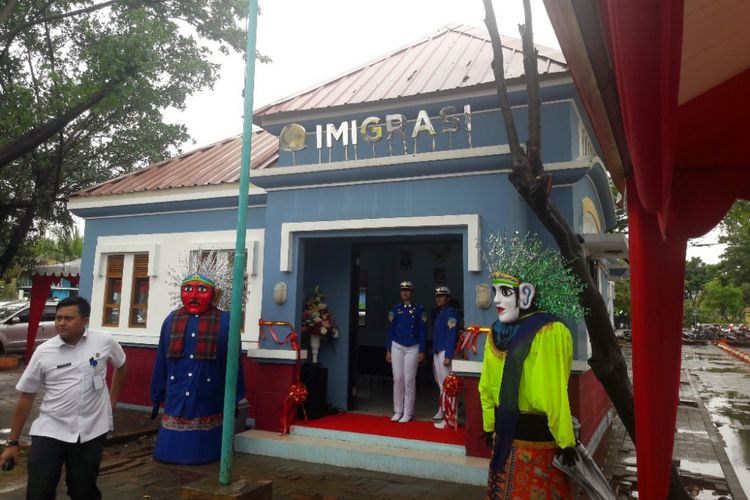 Tampak depan Tempat Pemeriksaan Imigrasi di Dermaga Marina Ancol, Jakarta Utara, yang diresmikan oleh Menteri Hukum dan HAM Yasonna Laoly pada Rabu (25/4/2018).