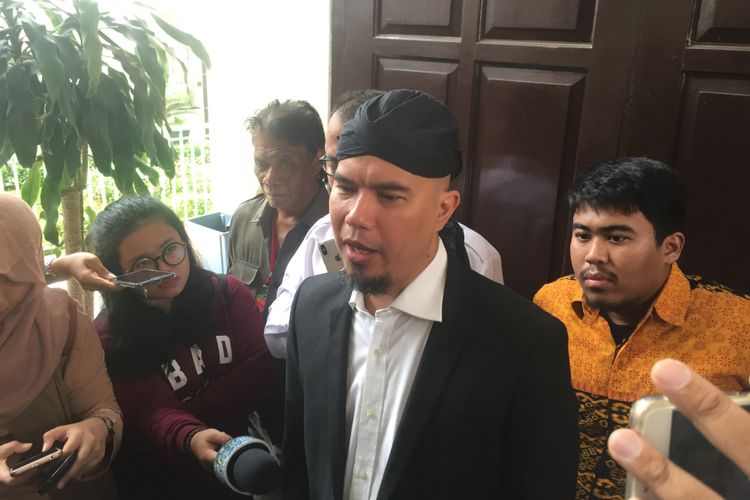 Ahmad Dhani menghadiri sidang kasus ujaran kebencian di PN Jakarta Selatan, Senin (14/5/2018).
