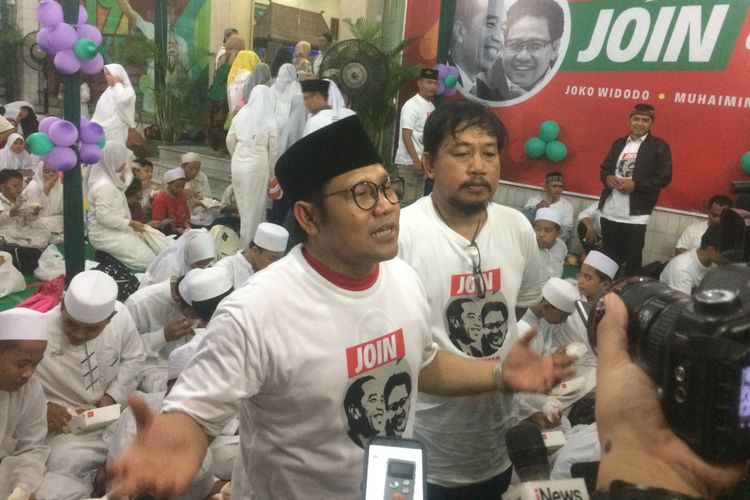 Ketua Umum Partai Kebangkitan Bangsa (PKB) Muhaimin Iskandar saat mengadiri acara buka puasa bersama di Kantor DPP PKB, Jakarta, Senin (4/6/2018).