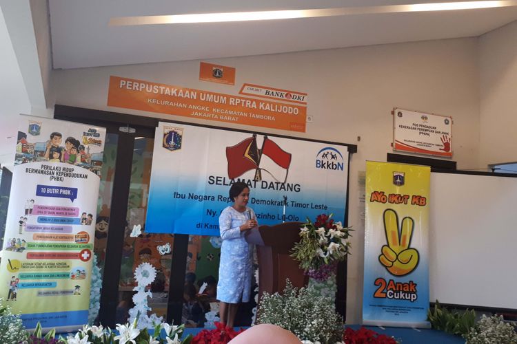 Sambutan Ibu Negara Timor Leste di RPTRA Kalijodo, Kamis (28/6/2018)