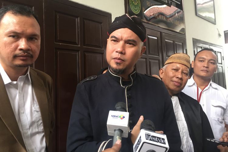 Ahmad Dhani menghadiri sidang kasus dugaan ujaran kebencian di Pengadilan Negeri  Jakarta Selatan, Senin (2/7/2018).