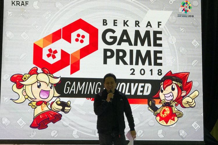 Kepala Bekaraf Triawan Munaf saat membua pameran Bekraf Game Prime 2028 di Balai Kartini, Jakarta, Sabtu (14/7/2018).