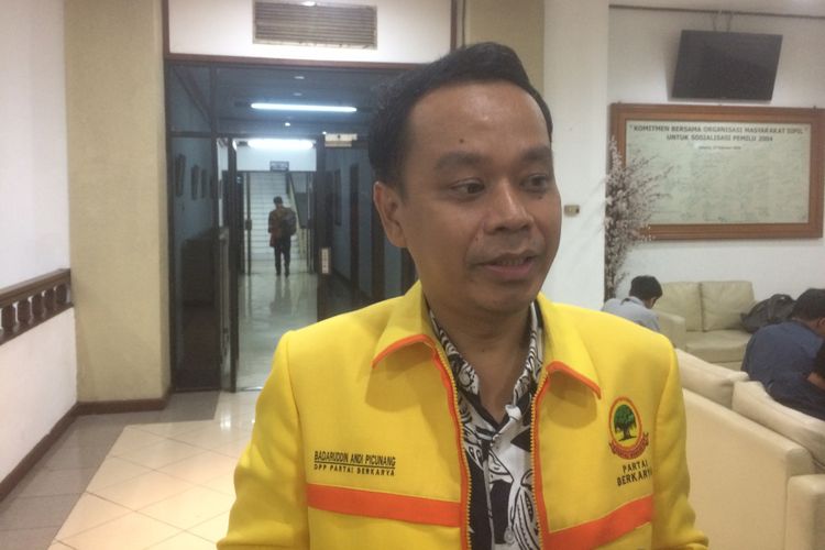 Ketua DPP Berkarya Badaruddin Andi Picunang saat ditemui di Kantor KPU, Jakarta, Jumat (27/7/2018) malam.